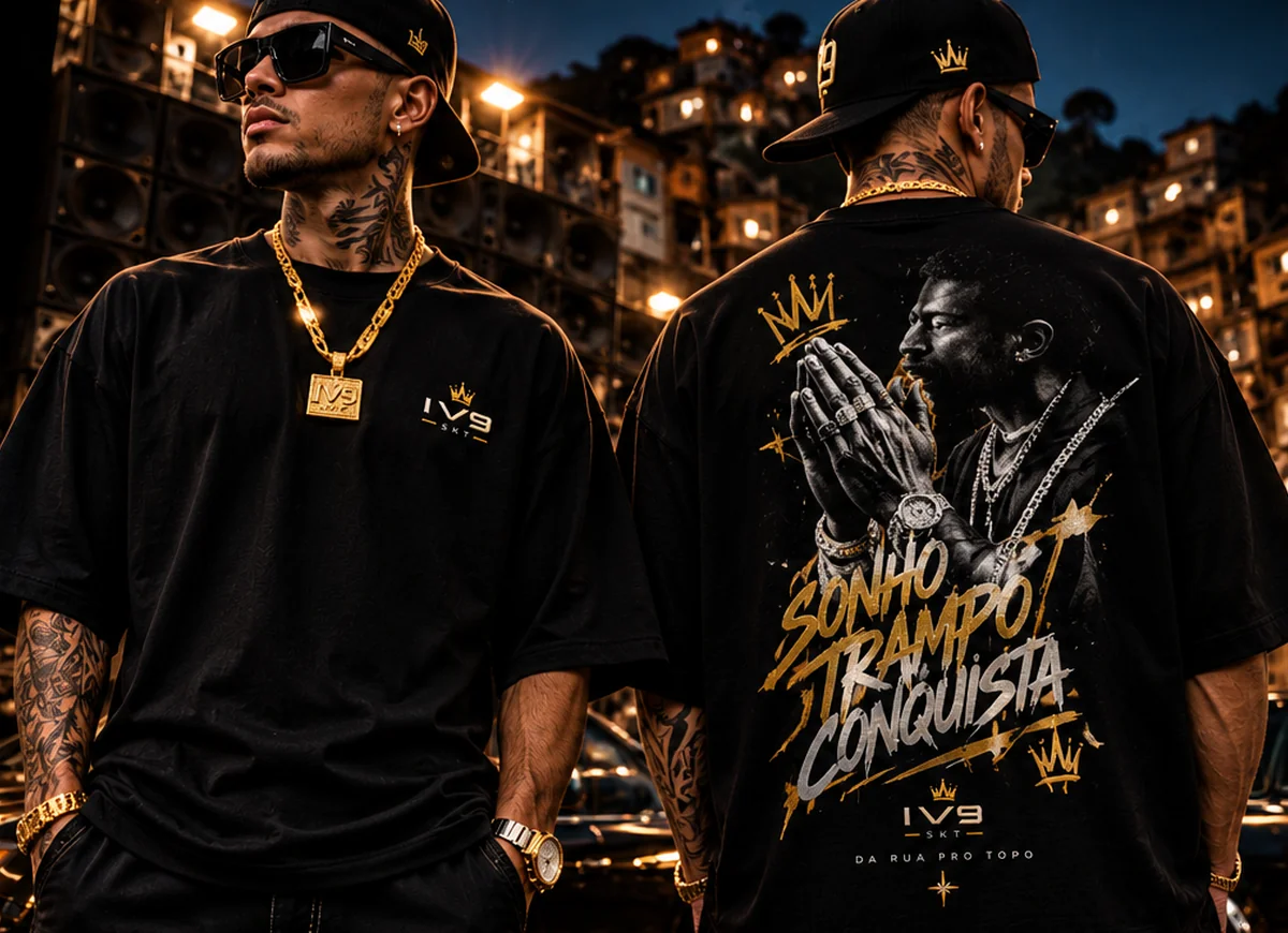 Streetwear IV9 SKT inspirado na cultura funk